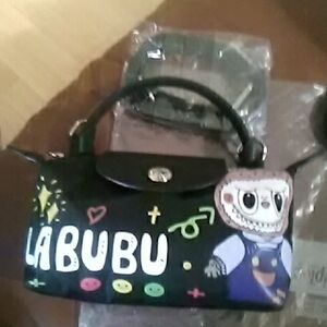 Black Handbag With Strap Cartoon Designed From TIC TOCK